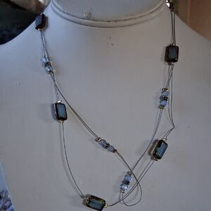 Elegant Blue and Gold Necklace